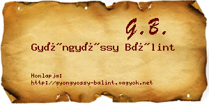 Gyöngyössy Bálint névjegykártya