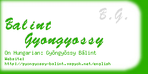 balint gyongyossy business card