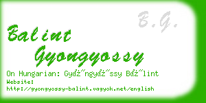 balint gyongyossy business card